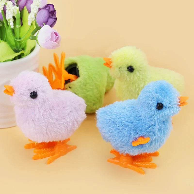 Wind Up Toys Kids Toy Wind-Up Jumping Chicken Plush Chicks Toys Party Favors Toy For Kids
