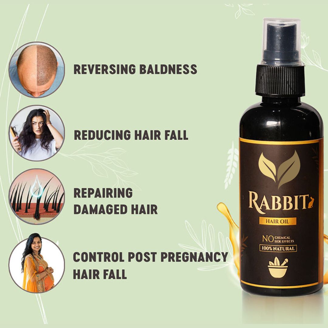 Rabbit Hair Growth Oil (Pack of 2) 🔥 BUY 1 GET 1 FREE 🔥 SALE 50% OFF🔥