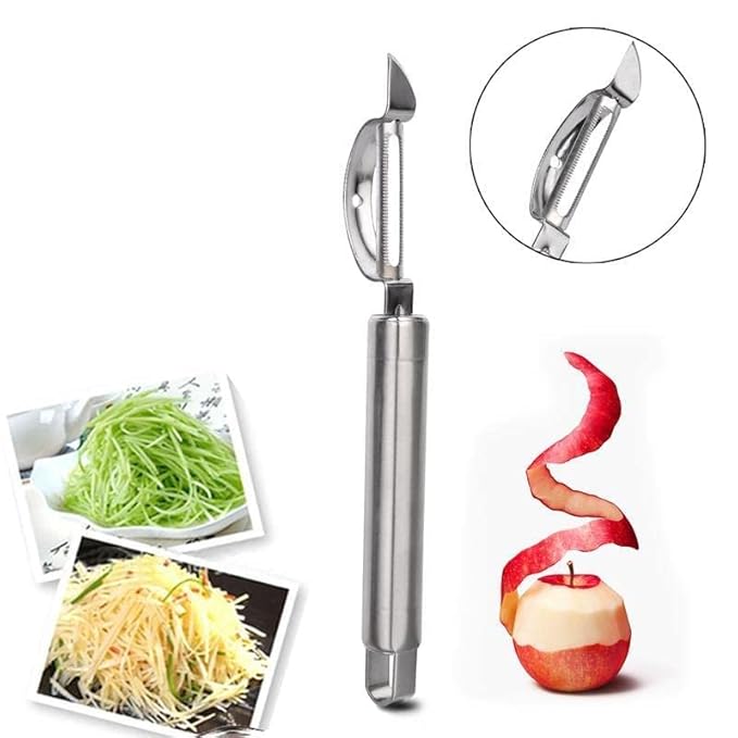 Stainless Steel Set Multifunctional Fruit & Vegetable Peelers with Apple Corer Straight Julienne Peeler Veggie Cutter Slicer for Kitchen (3pcs Set)